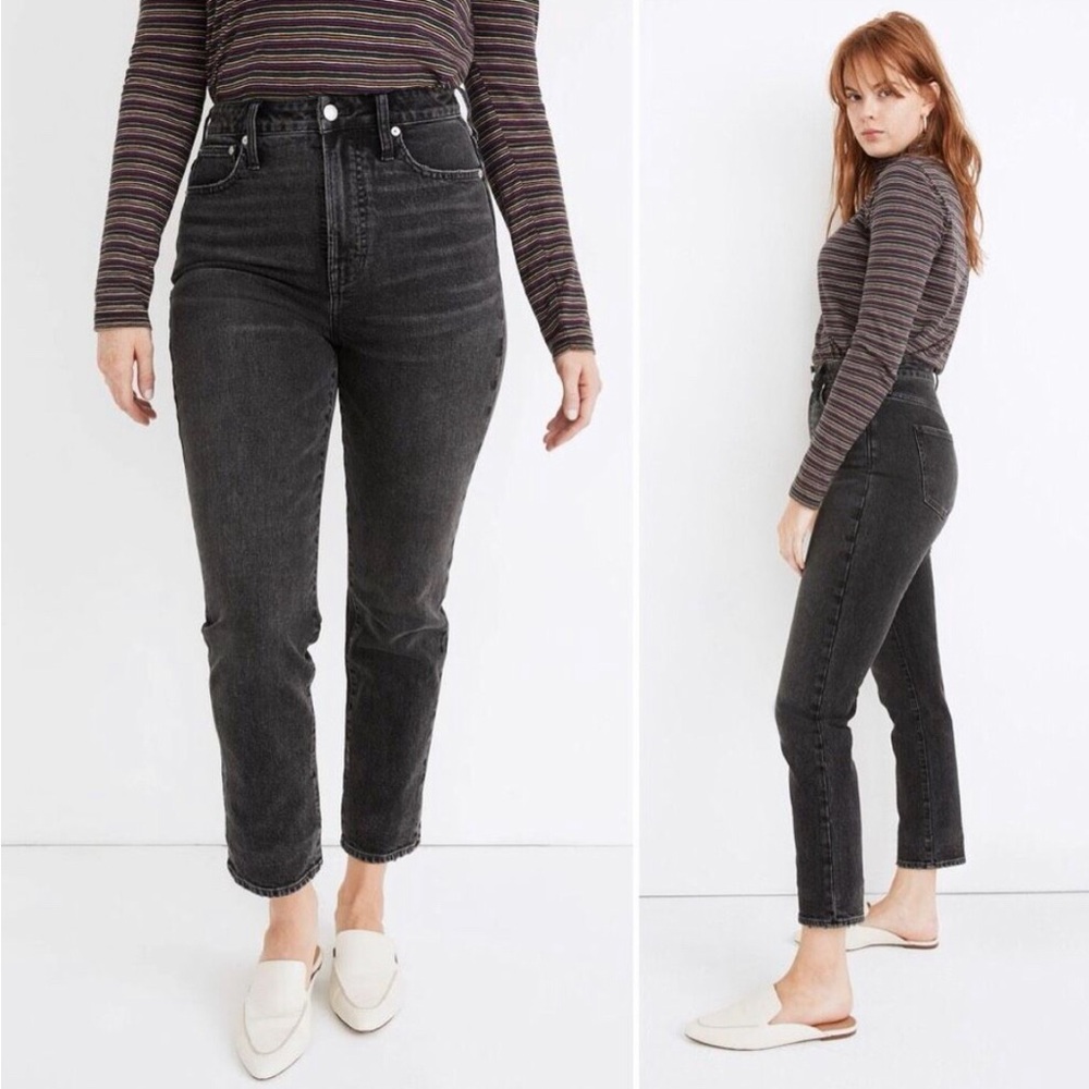 Madewell The Curvy Perfect Vintage Jeans size 28 black washed